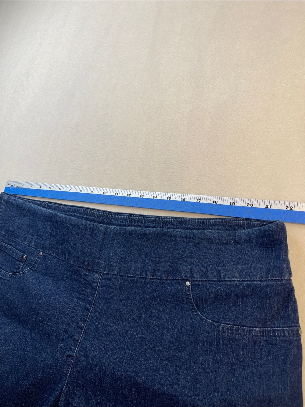 Ruby Rd. Straight Leg Jeans in Deep Blue WOMENS SIZE 22W PULL ON FAKE FRONT POCK - Picture 5 of 9
